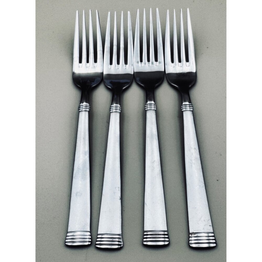 4 Wallace Stainless NAPOLI FROST Dinner Forks Flatware 18/10